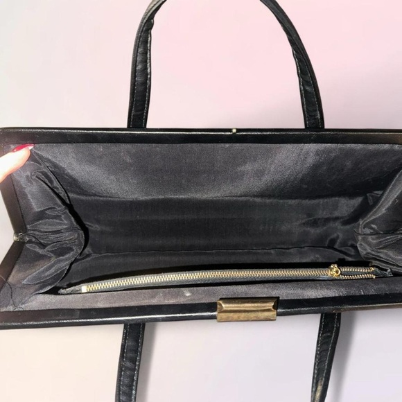 Rare Vintage Large Velvet Handbag with Damask Pattern - Picture 4 of 4